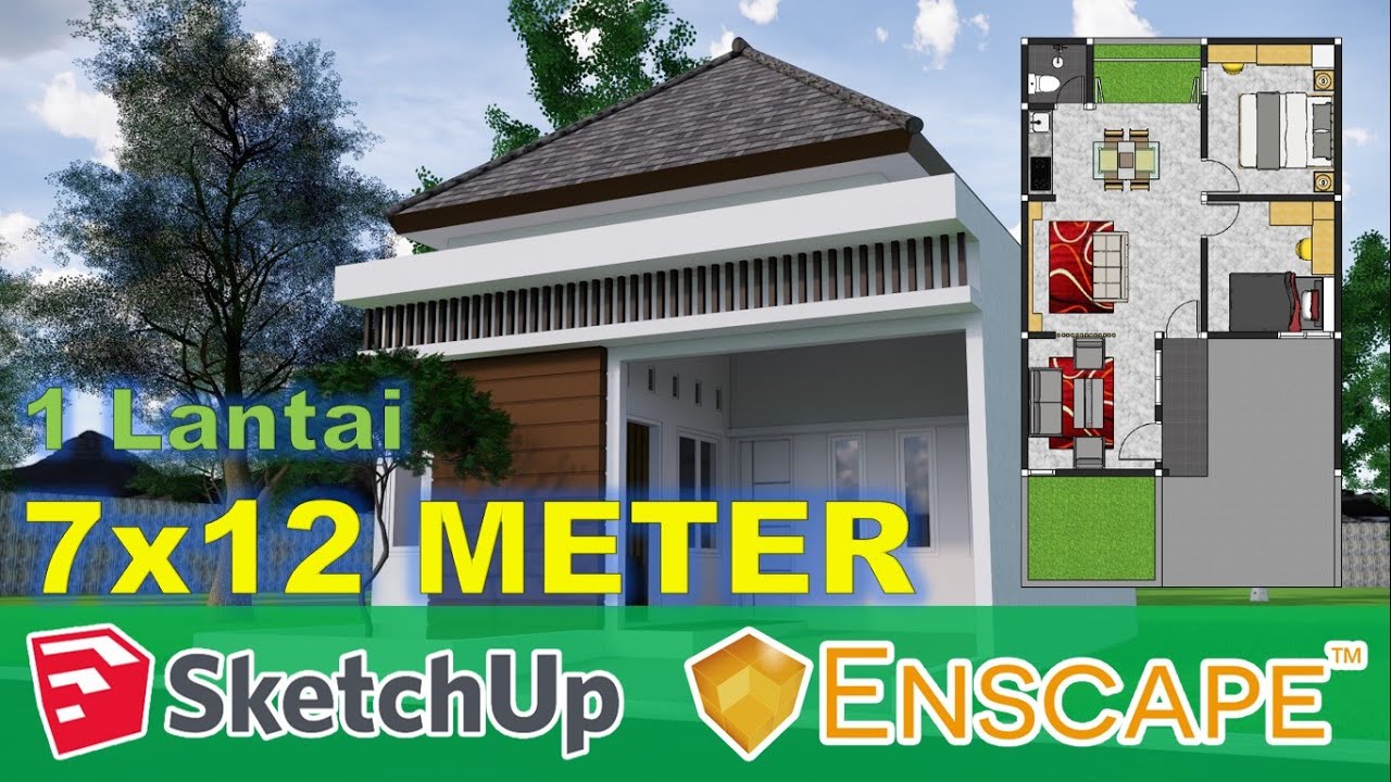 DESAIN RUMAH 7x12 1 Lantai YouTube