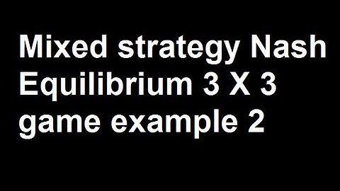 Mixed strategy Nash Equilibrium 3 X 3 game example 2