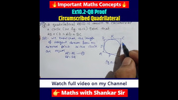 Quadrilateral Circumscribing Circle Proof | Ex 10.2 Q8 | Class 10 Maths Circles #maths #circles