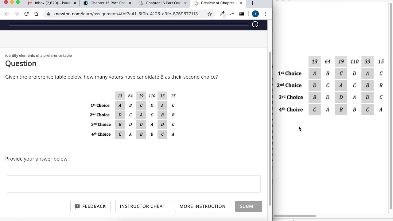 Preference Table Math Identify elements of a preference table - YouTube