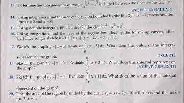 AREA BOUNDED REGION EX 20.1 Q10 TO Q19 SOLUTIONS OF CHAPTER 20 CLASS 12 RD SHARMA (PART2)