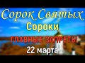 Праздник Сороки . 22 марта Сорок Севастийских Мучеников. История, обычаи и приметы