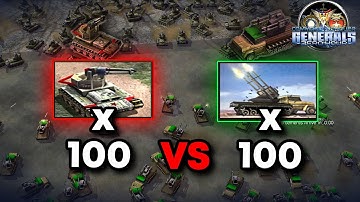 100 Gattlings vs 100 Quads ! [EN] | Generals Zero Hour