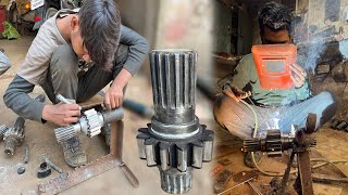 Master Machinist Fixes Pinion Gears with Basic Tools | Easy Methods for Repairing Broken Pinion Gear