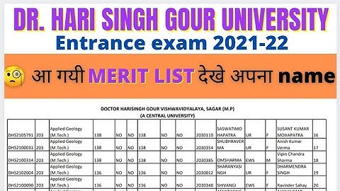आ गयी merit list | rank wise merit list | merit list 2021-22 | online counselling dhsgsu admission