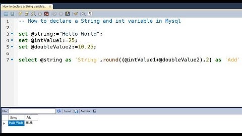 How to Declare a String,Int variable in MySQL Query  - Intact Abode