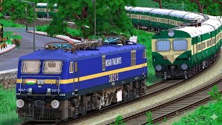 WAP7 RESCUE MEMU EXPRESS TRAIN | BUMPY RAILROAD | Train Simulator | Railwork | TRAIN ZONE 