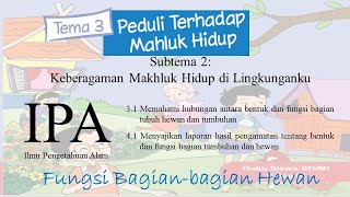 Kelas 4 TEMA 3 Subtema 2 Fungsi Bagian-bagian Hewan