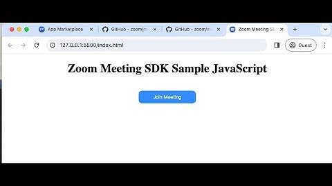 Get Started With Zoom Meeting SDK Sample JavaScript App