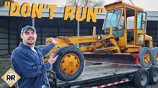 Auction Gamble! | I Bought a Broken Road Grader! | 1972 Allis Chalmers M65 M65 Grader
