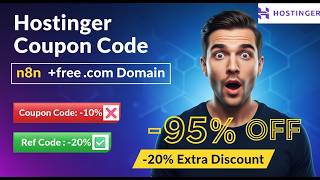 Hostinger Coupon Code For N8N Hosting 75% 20% Off Free .Com Domain