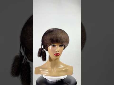 Женский норковый классический Берет с украшением, видео 5