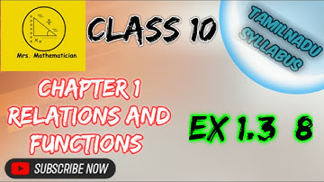 10th maths chapter 1 Ex1.3  8  |TN maths chapter 1 Relations and functions Exercise 1.3  8  problem