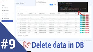 Create delete data in DB Laravel 8 | Dashboard V13