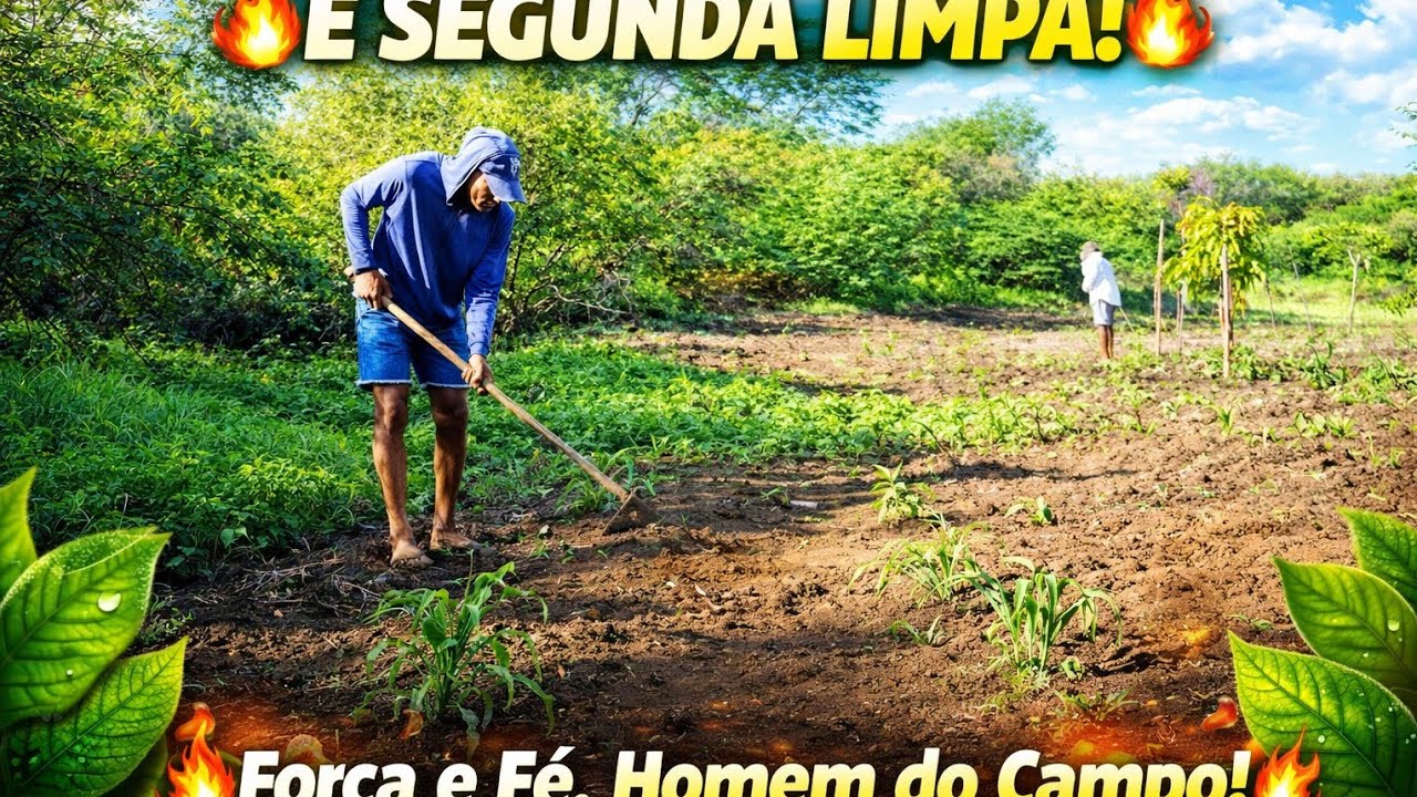 COMEÇOU A SEMANA NA ROÇA! 💪🌽 Segunda Limpa no Milho e Feijão – Trabalho Pesado no Sertão!