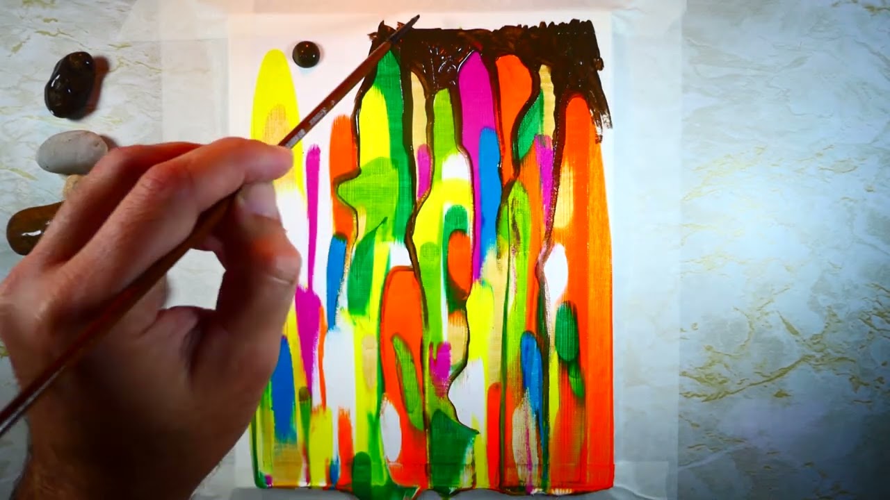 Ghosts - Simple Abstract Painting | Fun With Acrylics | Relaxing Art | Putty Knife