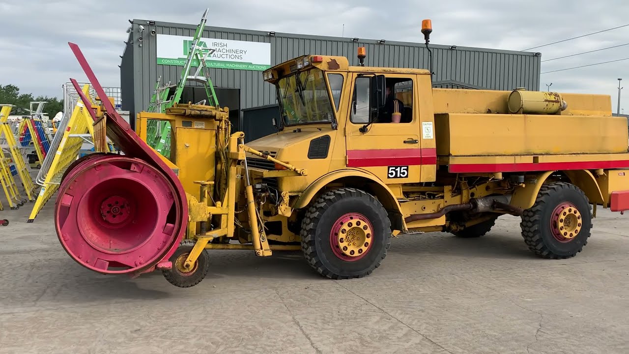UNRESERVED Mercedes Unimog U1700 4x4 c/w Schmidt Front Mounted Snow Blower - 17,000km