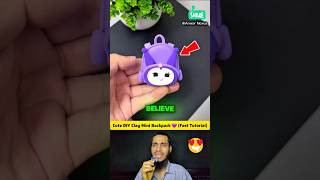 Cute DIY Clay Mini Backpack 💜 (Fast Tutorial) #anwarnexus #DIY #ClayArt #shorts