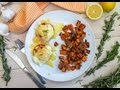 Eggs Benedict Recipe with Roasted Tomatoes and Spicy Sweet Potatoes