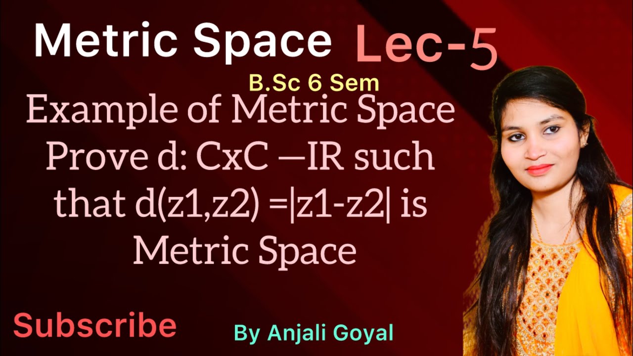 Metric Space Example |Prove d: CxC —IR such that d(z1,z2) =|z1-z2| is Metric Space 