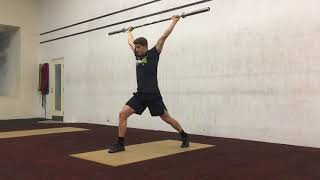 Behind the neck snatch grip split jerks w barbell