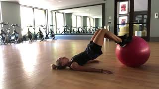 B Strong: Stability Ball Feet-Elevated Glute Bridges