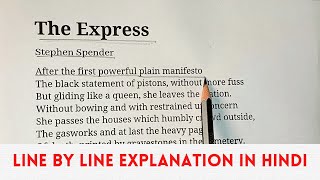 The Express - Stephen Spender (Hindi Explanation) summary and analysis of The Express | The Express Resimi