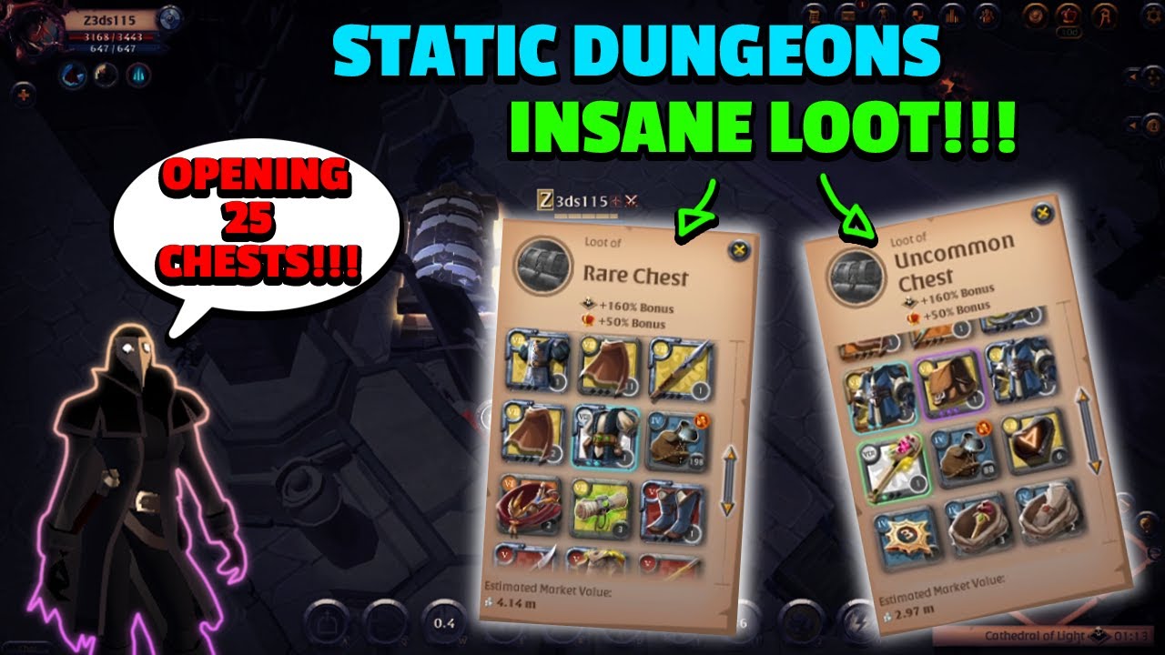 Albion Online 🔥 Opening 25 Static Dungeons Chests!!! Episode 1