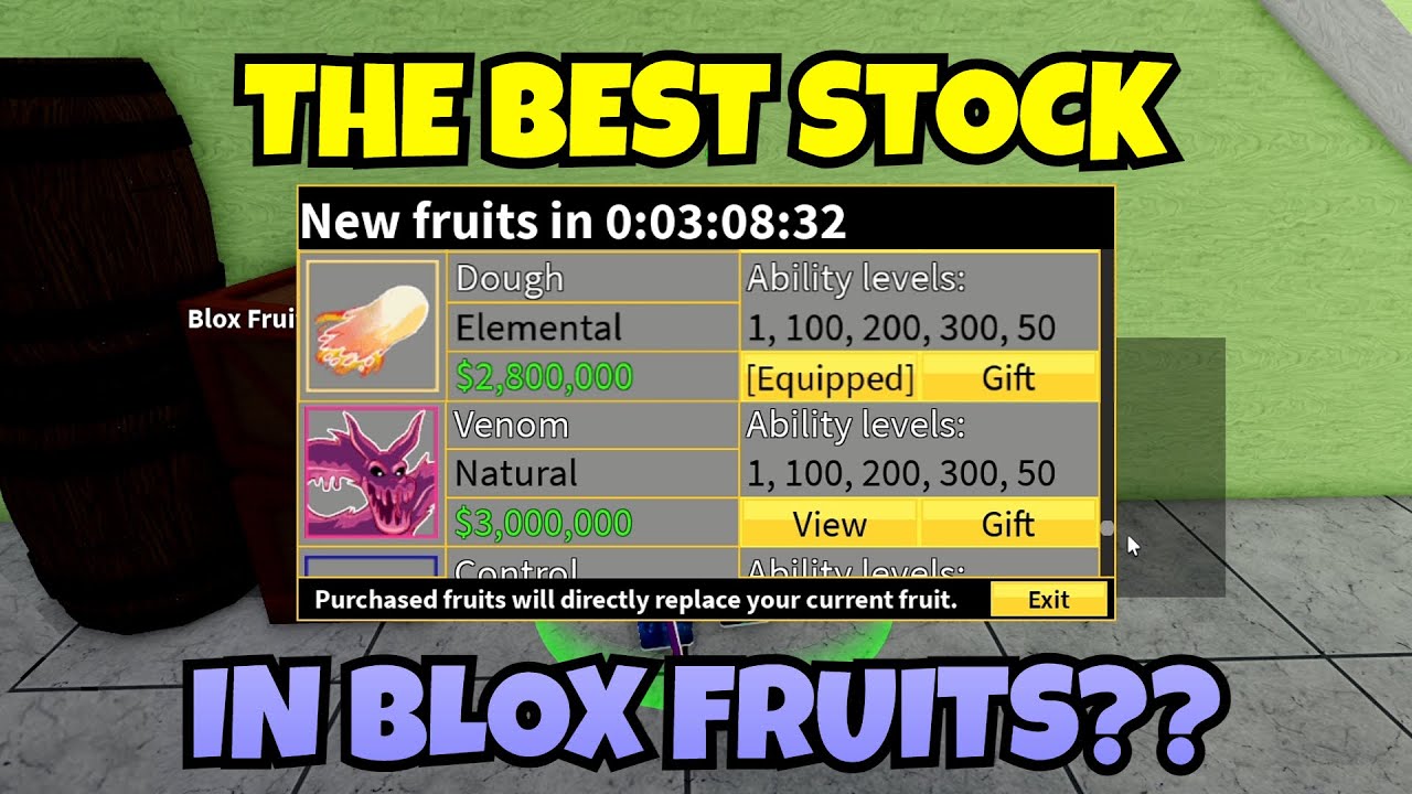 bloc fruits stock