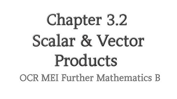 Chapter 3.2 | Scalar & Vector Products | OCR MEI Further Mathematics B