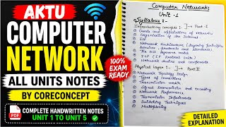 Computer Networks AKTU Notes by CoreConcept | All Units One Shot Revision #cnnotes #aktuexam