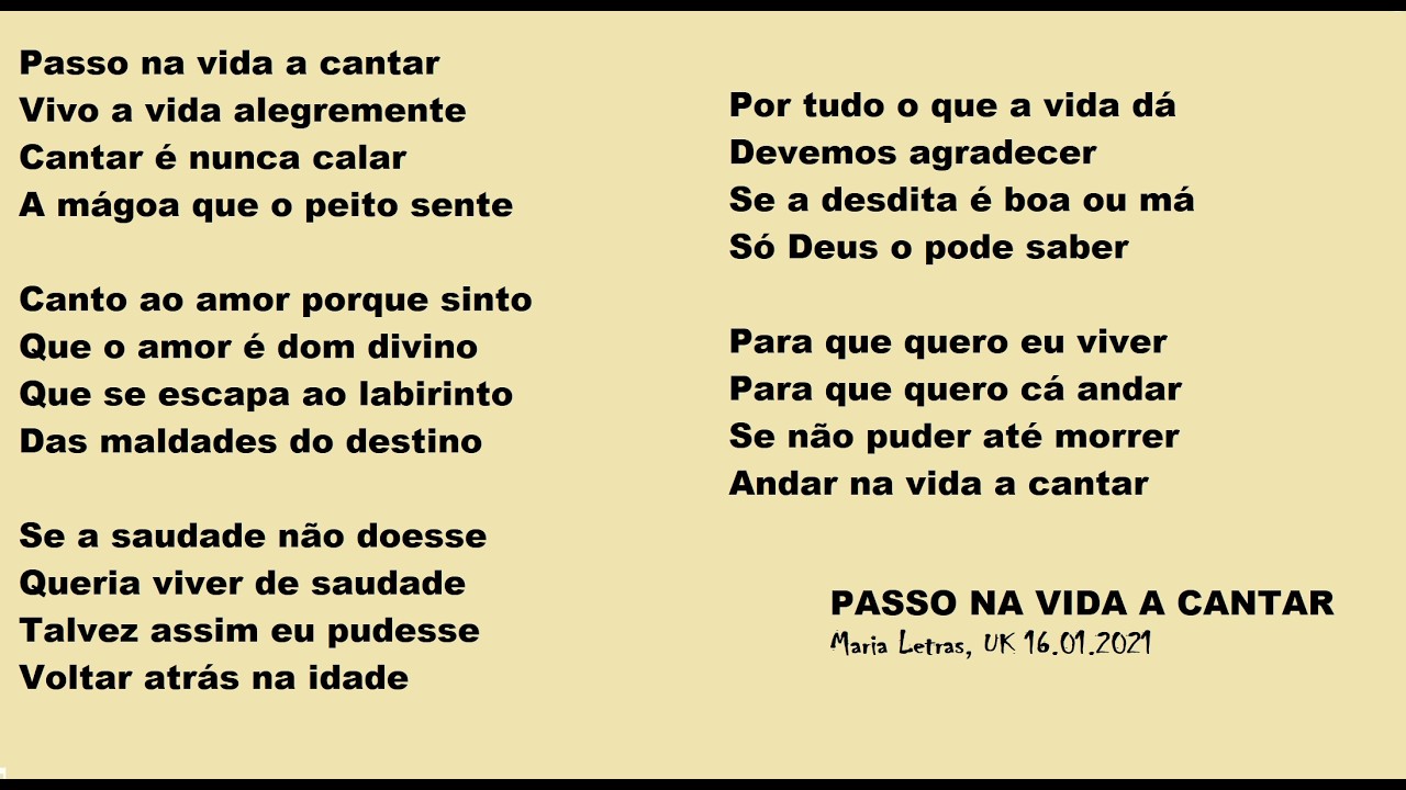 PASSO NA VIDA A CANTAR