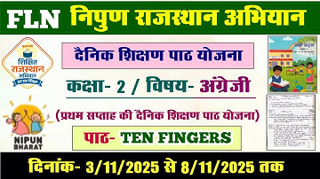 FLN Nipun Rajasthan Abhiyan l FLN Class 2 English Daily Teaching Lesson Plan l FLN English lesson