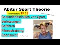 ABITUR 2026 SPORT THEORIE TK 18: Gesundheitsrisiken von Sport, Verletzungen, Vermeidung, Sportsucht