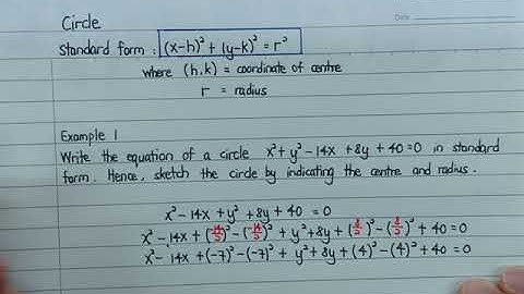 3rd video: MAT133 - Circle - Example 1
