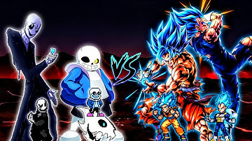 WD Gaster V2 (New) & Classic Sans OP VS Fusion Vegito OP (Goku & Vegeta) in Jump Force Mugen