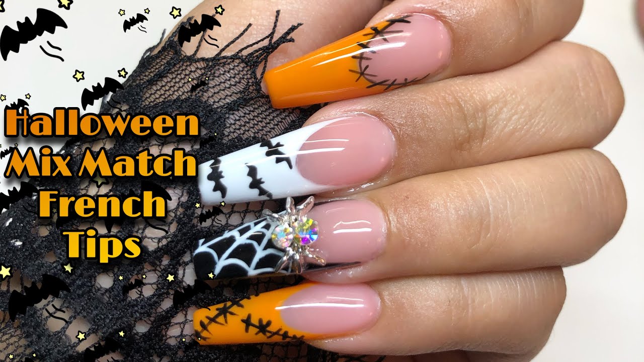 Halloween Mix Match French Tips | Modelones Gel X Dupe Kit | Nail Tutorial