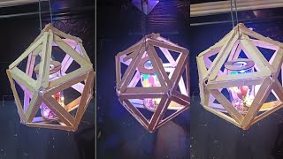 Light Lamp। How to Make light lamp।ice cream sticks lamp। paper lantern tutorial  very easy।