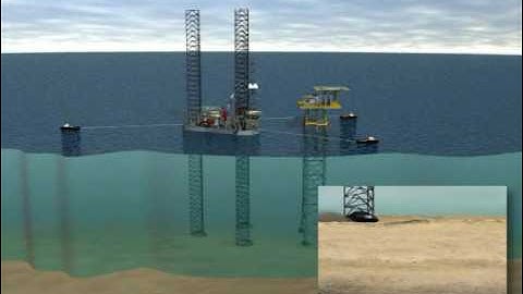 Jackup rig over a platform