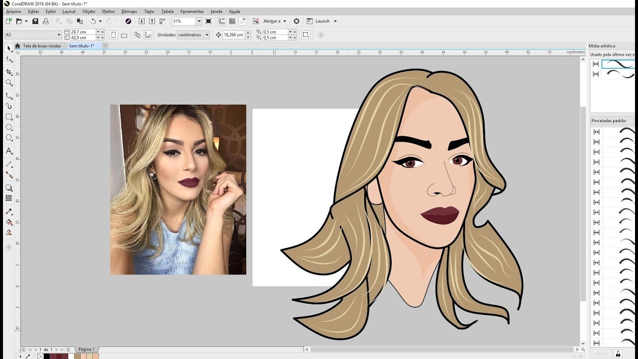 APRENDA A FAZER CARICATURA MASCOTE COREL DRAW