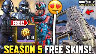 Season 5 All FREE Skins | Free Character Skins | Free Rewards | Free CP in COD Mobile 2024