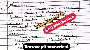 Borrow pit numerical | Soil Mechanics  numerical | Chapter 1 | TU.PU.KU.POU