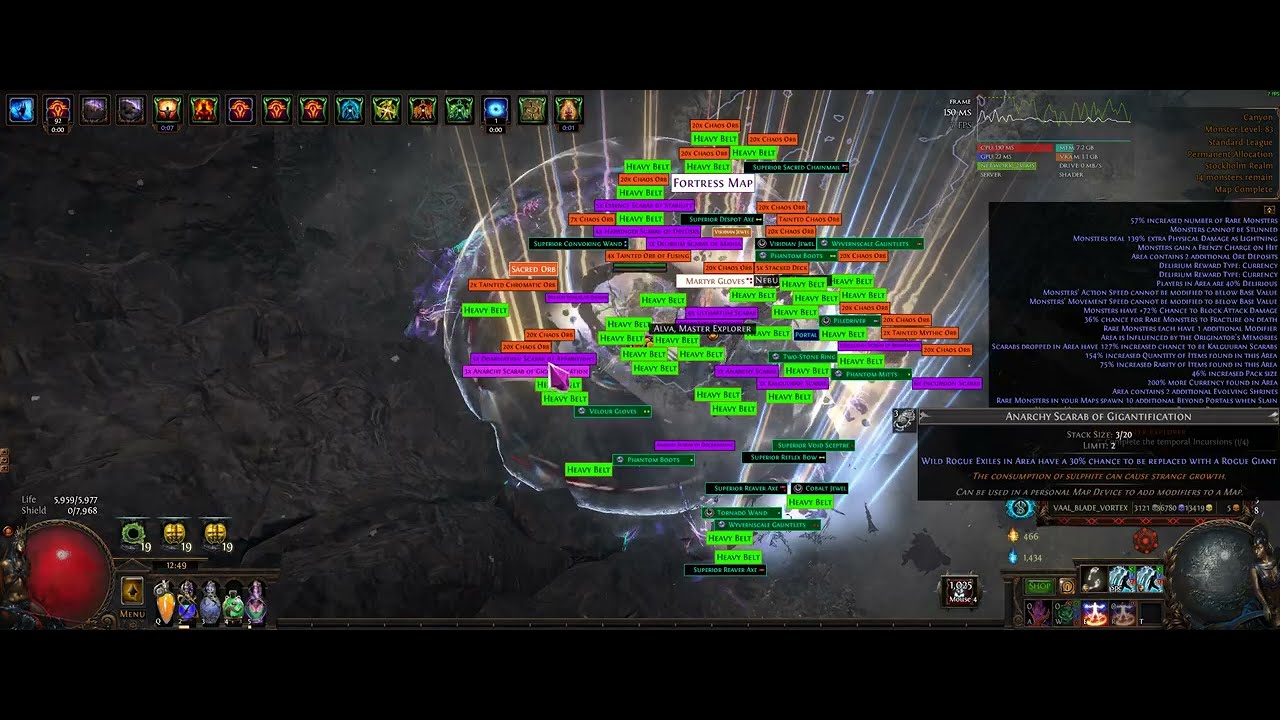 13k rare monsters alva evolution | 2 minute loot drop | PoE 1 3.27 STD