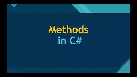 Advanced C# Lecture One Arrays and Methods