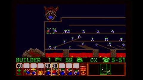 Lemmings (SNES) Tricky 8: Lemming sanctuary in sight