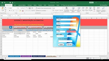 Cadastro de usuários - 5ª aula (Propriedade INVISÍVEL para planilhas e INPUTBOX)