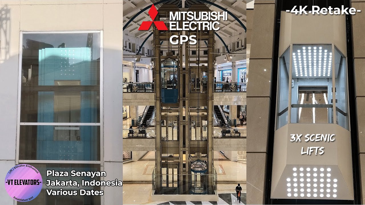 [HNY 2023!, 4K] 3 Mitsubishi GPS Scenic Lifts - Plaza Senayan, Jakarta