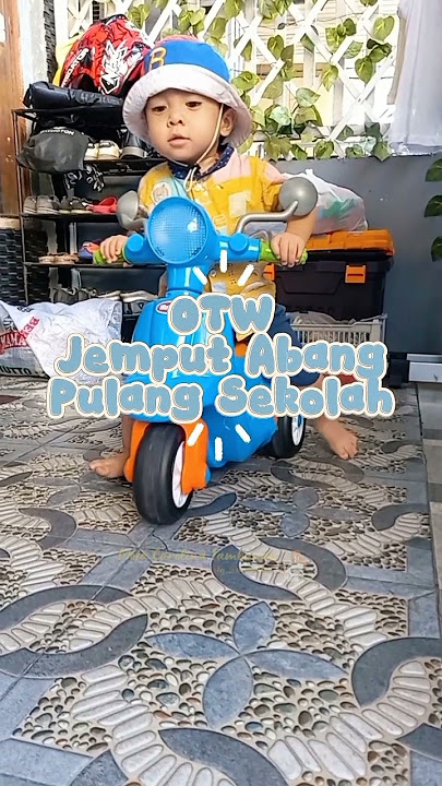 Naik sepeda jemput abang pulang sekolah 😁 #kindergarten #jemputanakpulangsekolah #naiksepeda #lucu