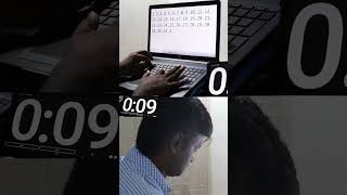 Fastest time to type 1 to 50 - 13.16 seconds by Mejari Mallikarjuna 🇮🇳
