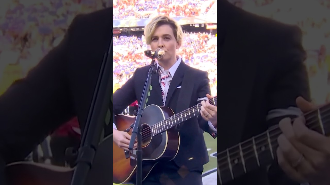 Brandi Carlile performs “America the Beautiful” at Super Bowl LX